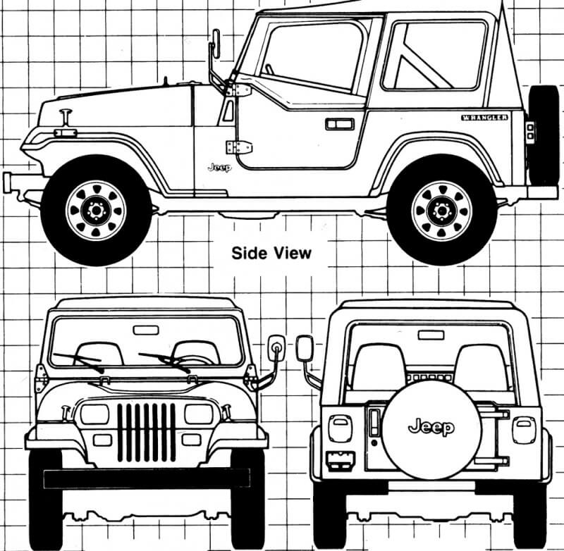 Jeep Wrangler чертеж