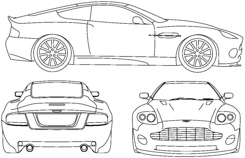 Aston Martin Vanquish чертеж