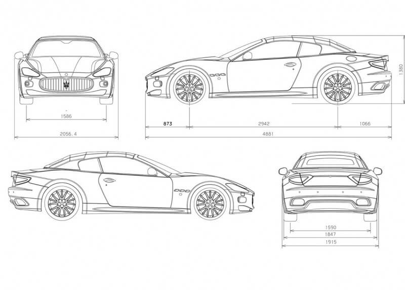 Maserati GranCabrio чертеж