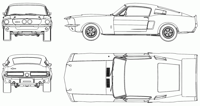 Ford Mustang Shelby чертеж