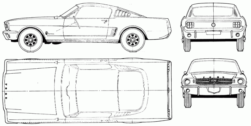 Ford Mustang Fastback чертеж