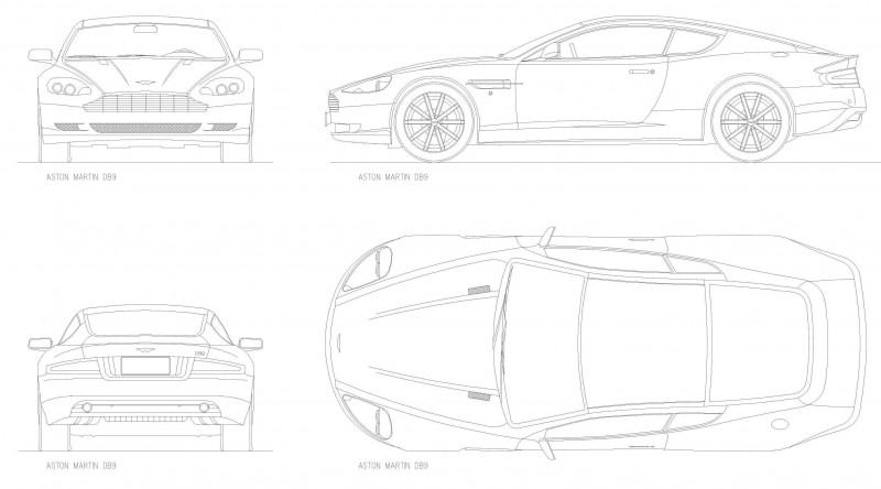 Aston Martin DB9 чертеж