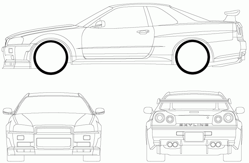 чертеж Nissan Skyline GTR