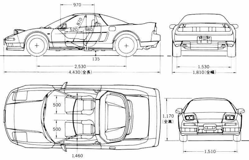Honda NSX чертеж