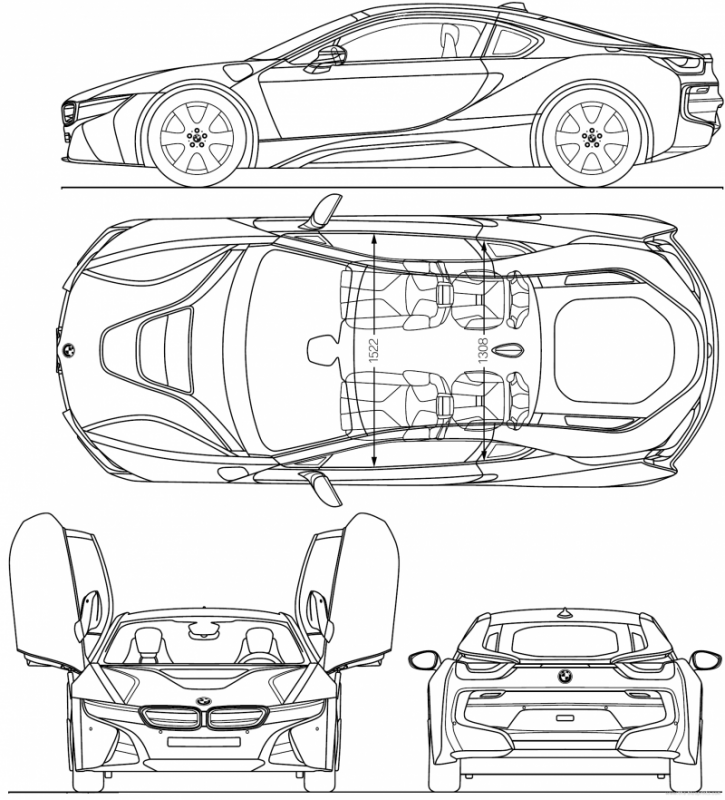 Бмв i8 рисунок