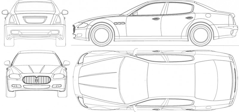 Мазерати Кватропорте чертеж