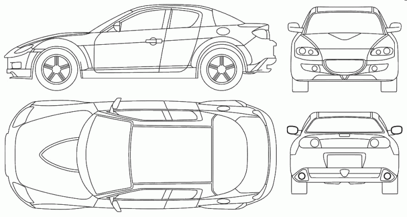 Mazda RX-8 чертеж
