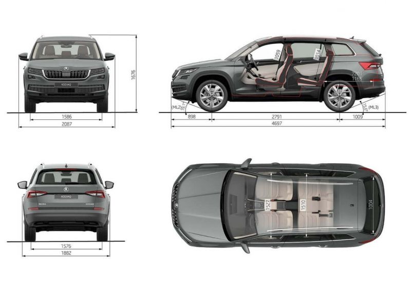 Skoda Kodiaq габариты