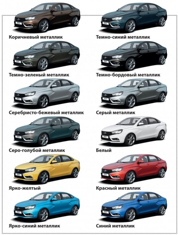 Цветовая гамма Lada Vesta Lada Vesta