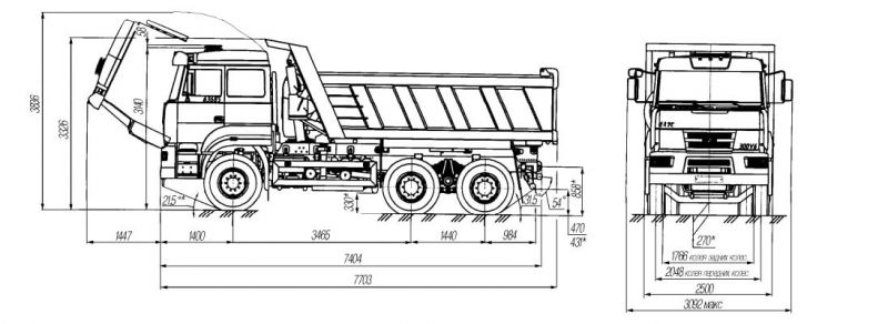 Габариты Урал-63685 Урал-63685 габариты